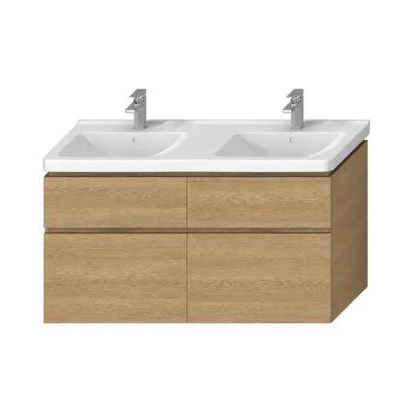 Jika Cubito Pure - Skrinka pod dvojumývadlo, 128x68 cm, dub H40J4274025191