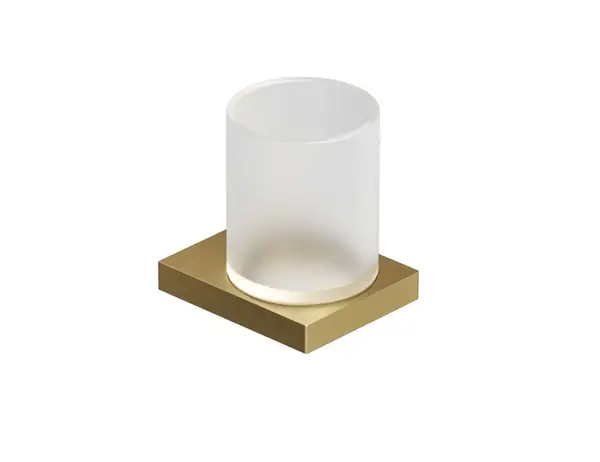 Kludi Vela C - Držák kartáčků a pasty, sklo/kartáčované zlato 31975N0