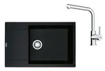 Franke Sety - Kuchyňský set G261O, fragranitový dřez MRG 611-78 BB a baterie FS 3230.031, onyx/chrom 114.0700.727