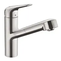 Hansgrohe Focus M42 - Dřezová baterie M427-H150 s výsuvnou sprškou, vzhled nerezu 71814800
