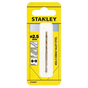 Stanley Příslušenství - Vrták do kovu HSS-E, průměr 2,5 mm STA50077-QZ