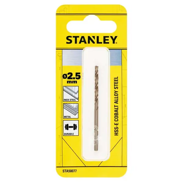 Stanley Příslušenství - Vrták do kovu HSS-E, průměr 2,5 mm STA50077-QZ