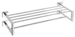 Sapho X-SQUARE - Polička na uteráky dvojitá, s hrazdou, dĺžka 62 cm, chróm XQ412