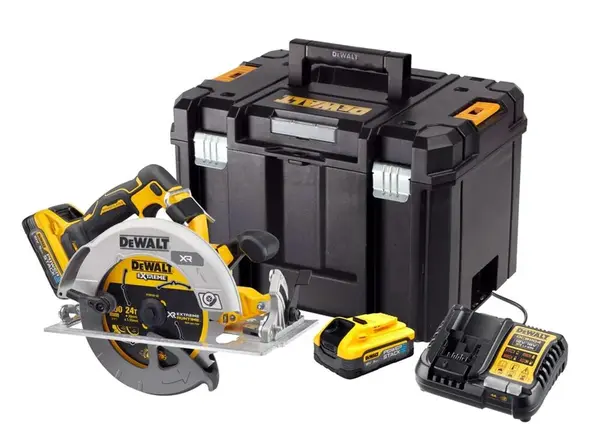 DeWALT Nářadí - 18V AKU kotoučová pila, 2x aku 5,0 Ah POWERSTACK, nabíječka DCS573H2T
