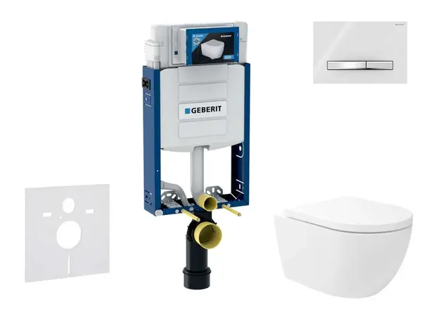 Geberit Kombifix - Set předstěnové instalace, klozetu Oudee Vortex a sedátka softclose, tlačítko Sigma50, chrom/alpská bílá SANI15CA3183