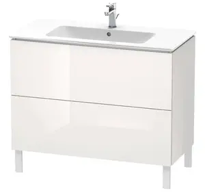 Duravit L-Cube - Umývadlová skrinka 86x102x48 cm, 2 zásuvky, lesklá biela LC662702222