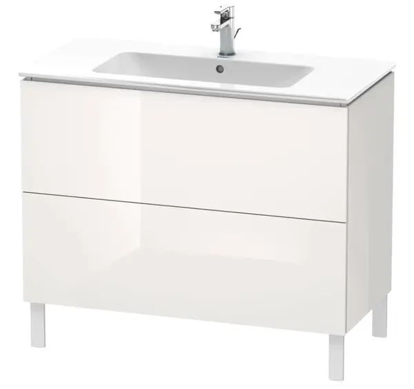 Duravit L-Cube - Umývadlová skrinka 86x102x48 cm, 2 zásuvky, lesklá biela LC662702222