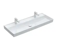 Villeroy & Boch Collaro - Dvojumývadlo nábytkové, 120x47 cm, bez prepadu, 2 otvory na batériu, CeramicPlus, Stone White 4A33C1RW