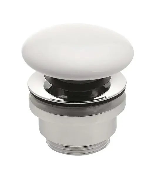 Sapho Príslušenstvo - Uzatvárateľná výpusť na umývadlá bez prepadu, keramická zátka, biela WEH060