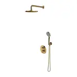 OMNIRES Y - Sprchový set s termostatom pod omietku, s telesom, priemer 25 cm, 5 prúdov, zlatá SYSYT05GL