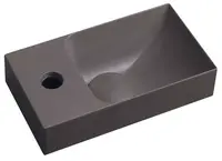 Sapho Small - Umývadielko, 31x17 cm, bez prepadu, otvor na batériu vľavo, tmavohnedá PK30015