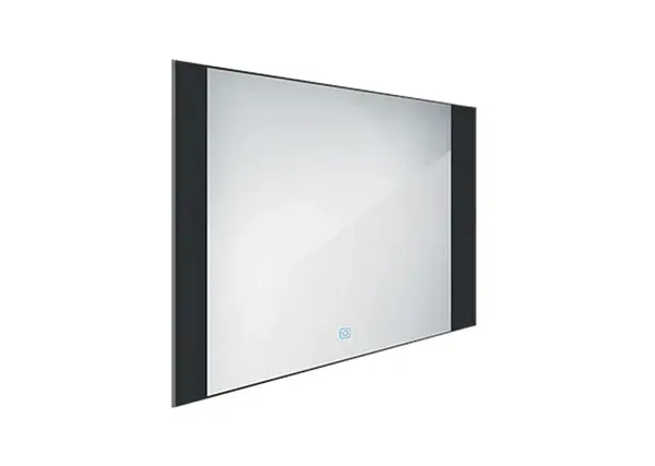 Nimco Zrcadla - Zrcadlo s LED osvětlením, 80x60 cm, dotykový senzor, hliník/černá ZPC 41003V-90
