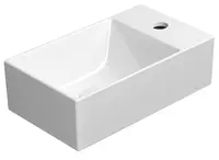 Sapho GSI Kube X - Umývadielko, 40x23 cm, bez prepadu, otvor na batériu, ExtraGlaze, biela 9484111