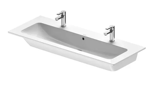 Duravit ME by Starck - Nábytkové dvojumývadlo, 123x49 cm, 2 otvory na batérie, biela 2361120024