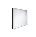 Nimco Zrcadla - Zrcadlo s LED osvětlením, 70x70 cm, dotykový senzor, černá ZPC 13077VX-90