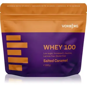 Voxberg Whey Protein 100 srvátkový proteín bez laktózy príchuť Salted Caramel 990 g