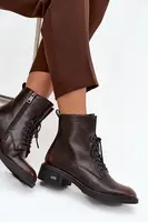 Dámské kozačky z pravé kůže na nízkém podpatku vyhřívané Vinceza