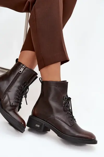 Dámské kozačky z pravé kůže na nízkém podpatku vyhřívané Vinceza