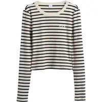 GAP V-JPN LS RIB TEE Dámske crop tričko, biela, veľkosť