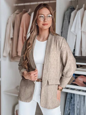 Marynarka damska oversize SOFT LOVE ciemnobrązowa Dstreet