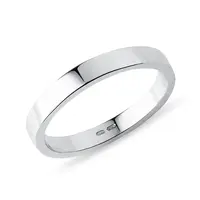 Dámský snubní prsten bez kamene v bílém zlatě KLENOTA