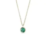 Zlatý náhrdelník s bezel smaragdom KLENOTA