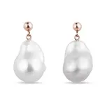 Zlaté náušnice s barokovou perlou KLENOTA