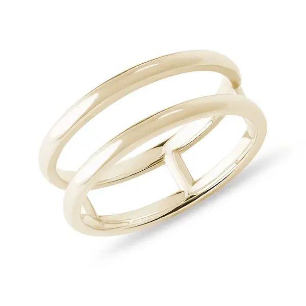 Dvojitý prsten ve žlutém 14k zlata KLENOTA