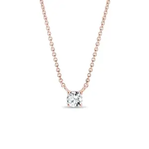 Náhrdelník z růžového zlata s briliantem KLENOTA