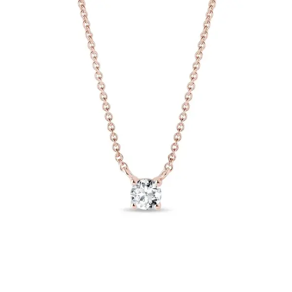 Náhrdelník z růžového zlata s briliantem KLENOTA
