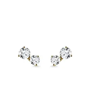 Moderní diamantové náušnice ze žlutého zlata KLENOTA