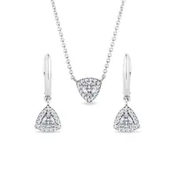 Súprava diamantových šperkov z bieleho 14 kt zlata KLENOTA