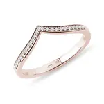 Prsteň chevron z ružového 14kt zlata KLENOTA