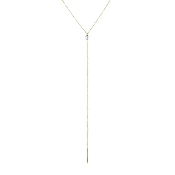 Dlhý náhrdelník zo žltého 14 kt zlata s perlou KLENOTA