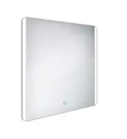 Nimco Zrcadla - Zrcadlo v rámu s LED osvětlením, 80x70 cm, hliník ZP 17003V