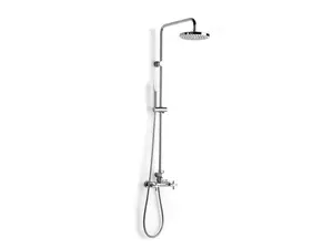 Roca Loft - Sprchový set s baterií, průměr 20 cm, 1 proud, chrom A5A9743C00
