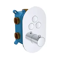 Mereo Sprchový program - Termostatická baterie pod omítku, pro 3 spotřebiče, s tělesem, chrom CB60157TB