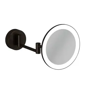 Kludi Vela R - Kosmetické nástěnné zrcátko s LED osvětlením, broušený Gunmetal 58995N2W