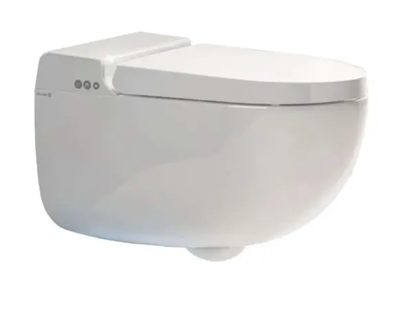 Kludi CleanTronic - Elektronický bidet s keramikou a dálkovým ovládáním, Rimless, Spiralflush, lesklá bílá 16WCW0143