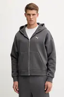 Mikina Puma pánská, šedá barva, s kapucí, hladká, 632066