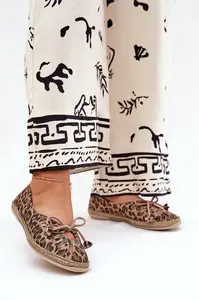 Ploché baleríny z přírodní kůže leopardí Zazoo