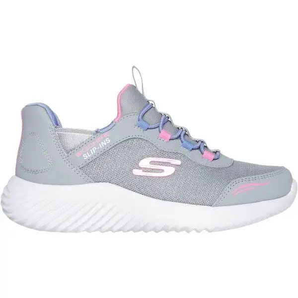 Skechers BOUNDER - SIMPLE CUTE Dívčí vycházková obuv, šedá, velikost