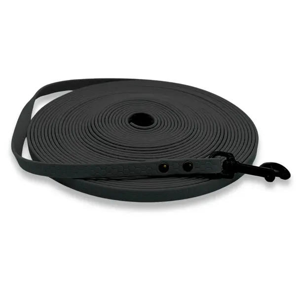 PafDog lehké voděodolné HEXA stopovací vodítko ploché, 1cm - černá PAF-613