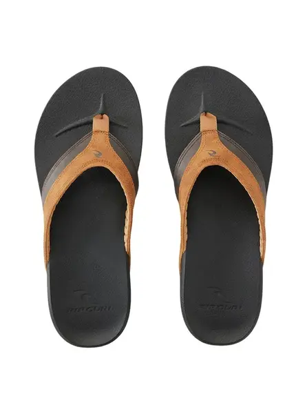 Rip curl pánské žabky Soft Top Black/Brown | Černá | Velikost 45 EU