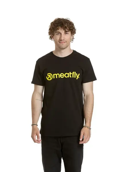 Meatfly pánské tričko Joe Black / Lime | Černá | Velikost XXL | 100% bavlna