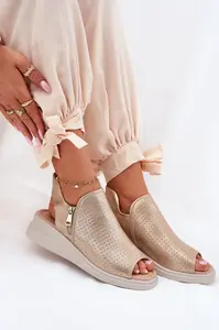 Boto Dámské Sandály Na Klínu Zlaté Mevinette