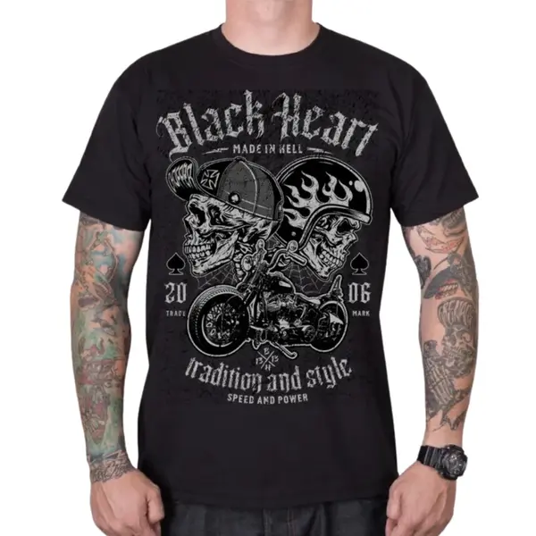 Triko BLACK HEART Traditional and Style černá XL