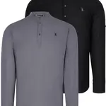 DOUBLE SET G783 DEWBERRY JUDGE COLLAR SHIRT-BLACK-ANTHRACITE