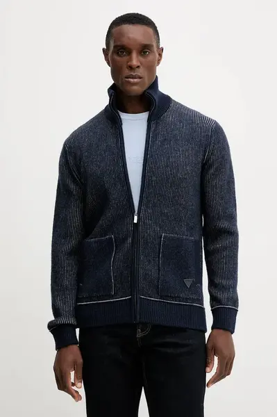 Kardigan Guess JERROLD pánský, tmavomodrá barva, M5BR21 Z0482
