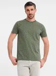 Ombre Men's full print knit shirt - olive